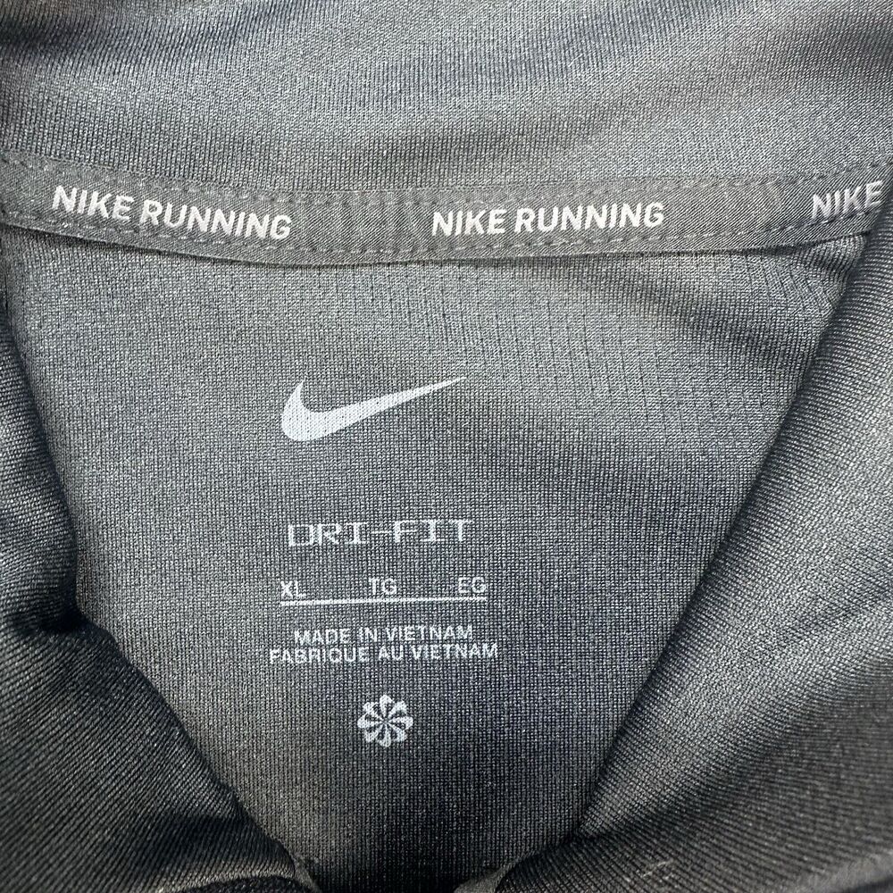 Nike Running Top Men Black Extra Large Long Sleeve Reflective Quarter Zip DriFit - Picture 3 of 14